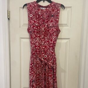 Croft & Barrow Red and White Floral Maxi Dress